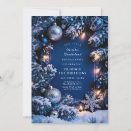 Winter ONEderland 1st Birthday Invitation Editable Inbjudningar