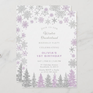 Winter ONEderland 1st Birthday Invitation Editable Inbjudningar