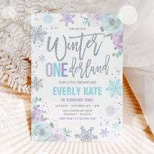 Winter ONEderland 1st Birthday Silver Lilac Lila