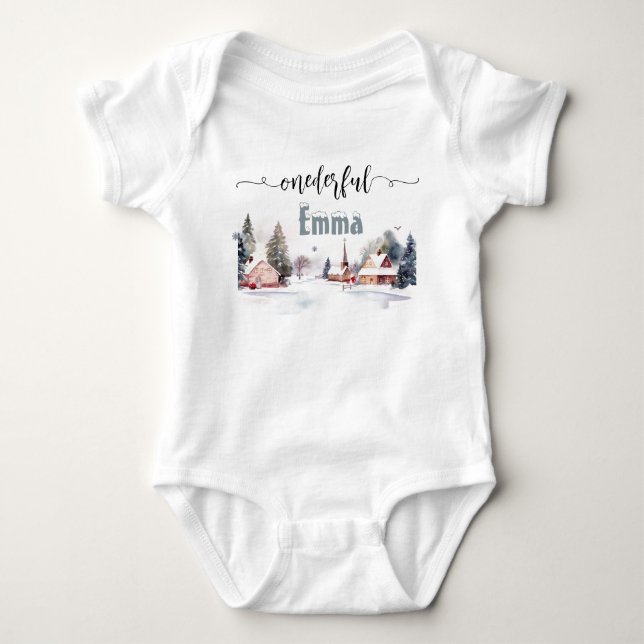 Winter onederland 1st birthday t shirt (Framsida)