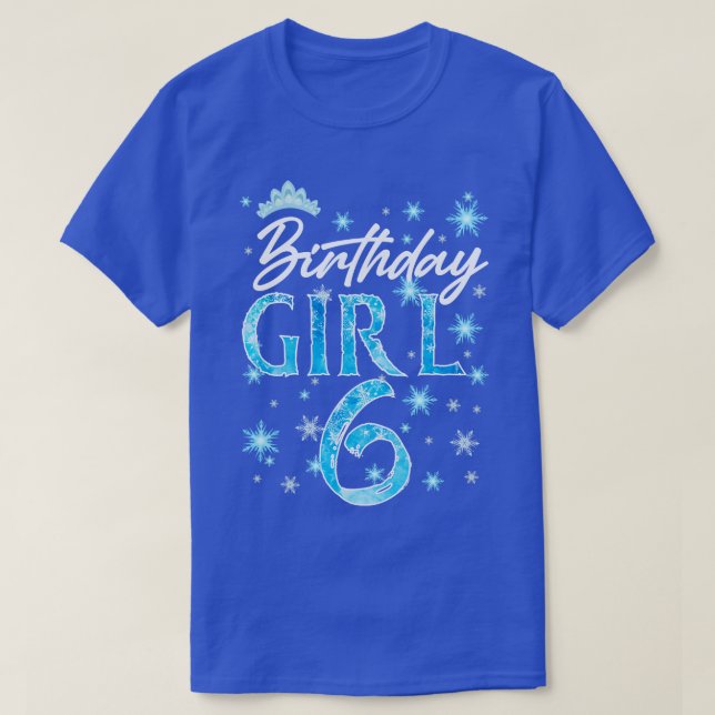 Winter Onederland 6e Birthday Girl Snowflake Bday T Shirt (Design framsida)