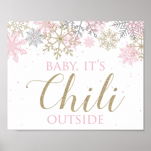 Winter ONEderland Baby Det är Chili Exside Sign Poster (Framsidan)