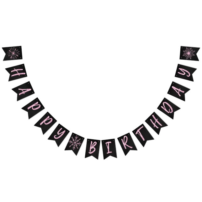 Winter Onederland Bday bunting banner Snöflingor Vimplar (Alla)