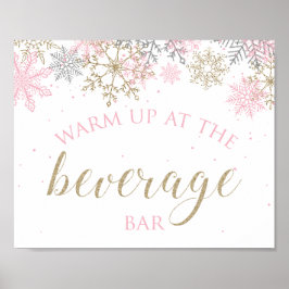 Winter Onederland Beverages Sign Poster
