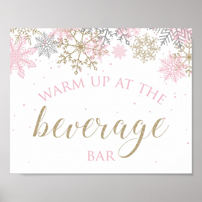 Winter Onederland Beverages Sign Poster (Framsidan)