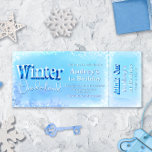 Winter Onederland Biljett Inbjudningar<br><div class="desc">Fira din födelsedag och ha roligt i kallets väder. Inbjudningsdesignen markeras av snyggtens trendigets titeldesign med snöskogens bakgrund</div>