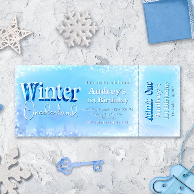Winter Onederland Biljett Inbjudningar (Skapare uppladdad)