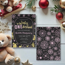 Winter Onederland Birthday bjudande Snöflingor
