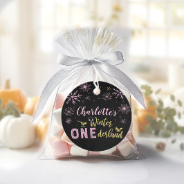 Winter Onederland Birthday Favor Tags Snöflingor Gåvor Etiketter