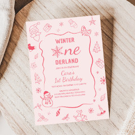 Winter Onederland Birthday Party Inbjudningar