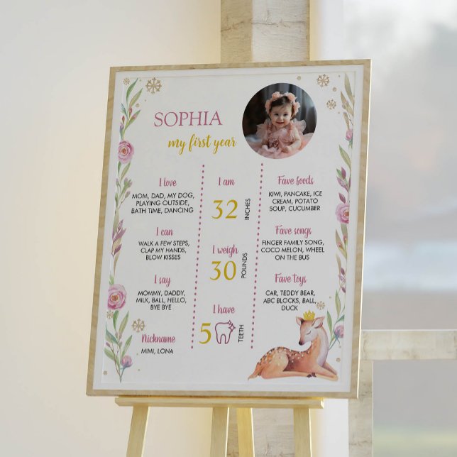 Winter Onederland Birthday Photo Milestone Poster (Skapare uppladdad)