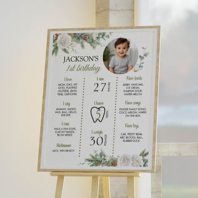 Winter Onederland Birthday Photo Milestone Poster (Skapare uppladdad)