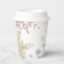 Winter Onederland Birthday Rosa Guld Snowflake