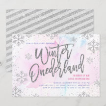 Winter ONEderland Birthday Silver Glitter