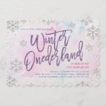 Winter ONEderland Birthday Silver Lila Rosa