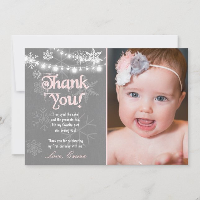 Winter ONEderland Birthday - tackkort Tack Kort (Framsida)