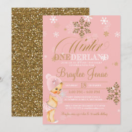 Winter Onederland Blonde Flicka Inbjudningar