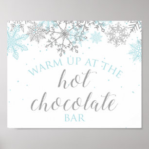 Winter Onederland Blue + Silver Hett Chocolate Pub Poster