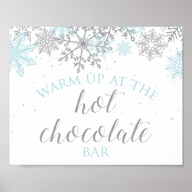 Winter Onederland Blue + Silver Hett Chocolate Pub Poster (Framsidan)