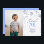 Winter ONEderland Blue Snowflake-Födelsedagsfest Tack Kort<br><div class="desc">Det här är en Winter ONEderland Blue Snowflake-Födelsedagsfest Tack för ditt kort!</div>