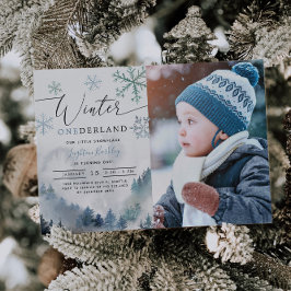 Winter ONEderland Boy 1st Birthday Inbjudningar