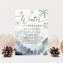 Winter ONEderland Boy 1st Birthday Mountain