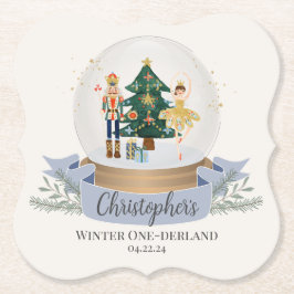 Winter Onederland christmas Första Födelsedagsfest Underlägg Papper