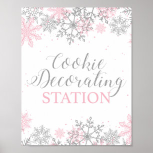 Winter Onederland Cookie Decorening Station Poster