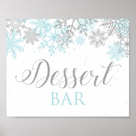 Winter Onederland Dessert Pub Sign Blue Snöflingor Poster