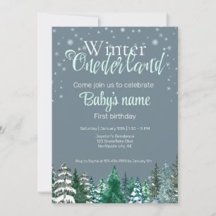 Winter Onederland First Birthday snöwy-stjärna Inbjudningar