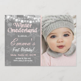 Winter Onederland födelsedagsfest inbjudan