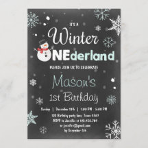 Winter Onederland födelsedagsfest snögubbe Mint Bl