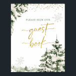 Winter Onederland Forest Birthday Guest Bok Poster<br><div class="desc">Winter Onederland Forest Birthday Guest Bok-tecken</div>