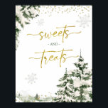 Winter Onederland Forest Birthday Sweets Treats Poster<br><div class="desc">Winter Onederland Forest First Birthday Sweets & Treats Sign</div>