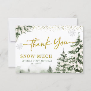 Winter Onederland Forest First Birthday Tack Kort