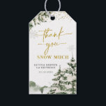 Winter Onederland Forest First Birthday Tack Presentetikett<br><div class="desc">Märkrn Winter Onederland Forest First Birthday Tack</div>