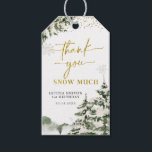 Winter Onederland Forest First Birthday Tack Presentetikett<br><div class="desc">Märkrn Winter Onederland Forest First Birthday Tack</div>