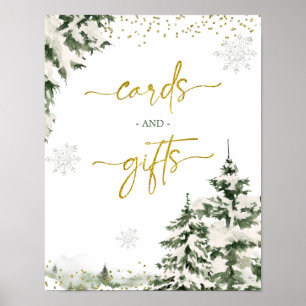 Winter Onederland Forest Födelsedagskort och prese Poster