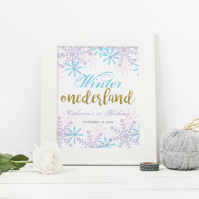 Winter Onederland Första födelsedag Välkomstskylt  Poster (Skapare uppladdad)