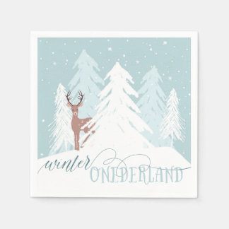 Winter Onederland Första födelsedagen Napkin Hjort Pappersservett