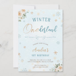 Winter Onederland Första Födelsedagsfesten Fryst 1 Inbjudningar