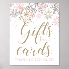 Winter Onederland Gifts and Cards Sign Snöflingor Poster