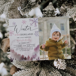 Winter ONEderland Girl 1st Birthday Inbjudningar