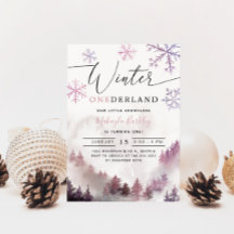 Winter ONEderland Girl 1st Birthday Mountain