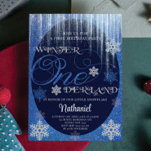Winter ONEderland Glitter Blue 1 Birthday