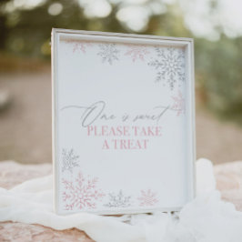 Winter Onederland Glitter One är Sweet Treat Sign Poster