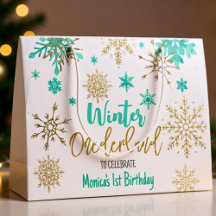Winter onederland glitter snöflingor födelsedag