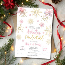 Winter onederland glitter snöflingor födelsedag