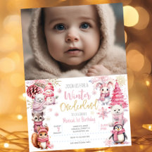 Winter onederland glitter snöflingor födelsedag