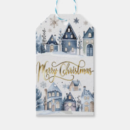 Winter Onederland God jul Houses Presentetikett
